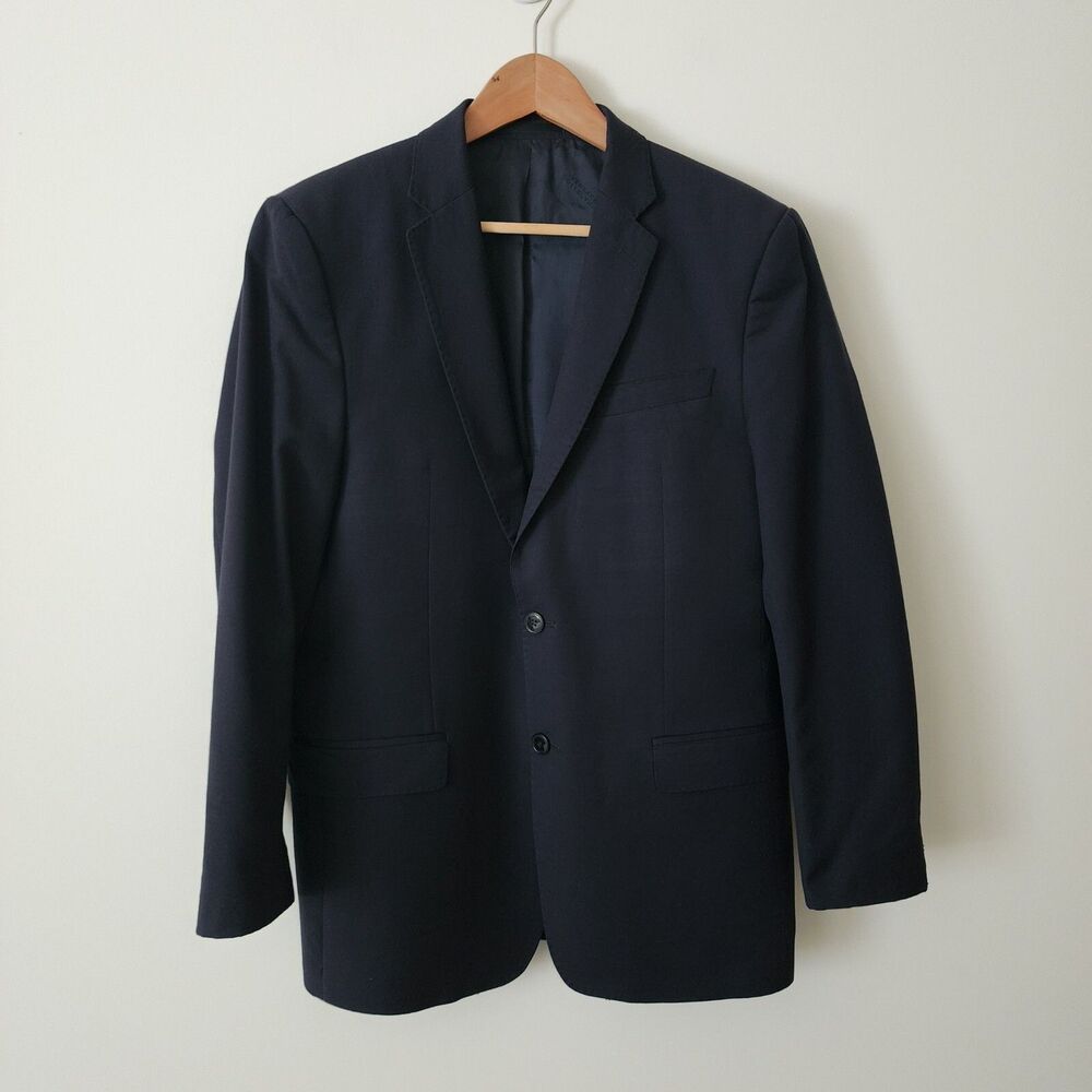 Authenticated Versace Collection Mens Wool Blazer Jacket Black 2-Button Size 40
